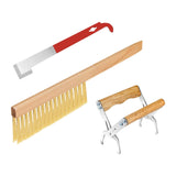Maxbell 3x Bee Hive Tools Bee Hive Brush Wooden Handle Beekeeping Supplies Equipment