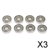 Maxbell 3x8 Pieces Pro Skateboard Bearings Chrome Steel