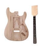 Maxbell Wood Unfinished Electric Guitar Body + Neck for Fender ST Guitar DIY Parts