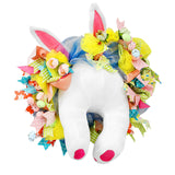 Maxbell Rabbit Garland Garden Farmhouse Indoor Outdoor Easter Door Wreath with Bunny Style A