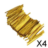 Maxbell 4xChic 800 Pcs Metallic Twist Ties for Candy   Cake Pop Cello Bag Gold