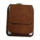 Maxbell Phone Holster Protective PU Leather Phone Pouch for Traveling Hiking Cycling light brown