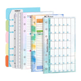 Maxbell 6 Ring Loose Leaf Lined Paper Binder Planner Insert Students A6 Refill Paper