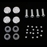 Maxbell 2Pcs 12"x6" License Plate Frame w/8X Rhinestone Screws Fasteners Red