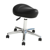Saddle Stool Ergonomic with Wheels Rolling Chair for Massage Home Barbershop Black