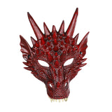Maxbell 2xDragon Mask Scary Dinosaurio Animal Mask for Stage Performances Wedding Prom Red