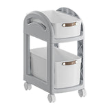 Maxbell Rolling Cart on Wheels Fruit Vegetable Basket for Laundry Living Room Office 2 Layer Gray