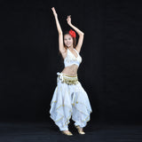 Womens Belly Dance Harem Pants Tribal Baggy Arabic Halloween Pants Costumes White