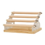 Maxbell Rings Display Stand Unique 4 Tiers Jewelry Organizer for Home Bedroom Vanity Beige Velvet