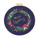 Maxbell Christmas Embroidery Starter Kit with Embroidery Hoop Beginners Cross Stitch Plant