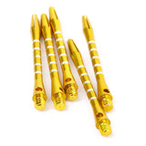 Maxbell 10Pcs Aluminium Dart Stems Re-Grooved Striped 2BA Thread Dart Accessory