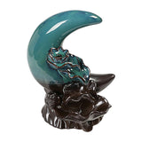 Maxbell Backflow Incense Burner Gift Table Centerpiece for Spa Table Living Room Blue