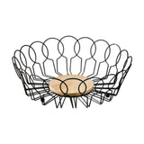 Maxbell Fruit Basket with Wood Base Stylish Practical Fruit Vegetable Storage Basket 26cmx8.5cm