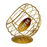 Coffee Pod Holder Modern Bar Accessories Desktop Counter Decor Organizer Cup Gold 12cmx16cm
