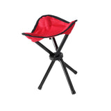 Maxbell Camping Folding Tripod Stool Foldable Triangle Chair for Camp Travel Walking Red