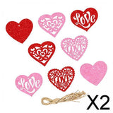 Maxbell 2x8Pcs Heart Shaped Gift Tags for Valentine's Day Decoration Baby Shower Party