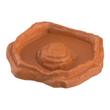 Maxbell Reptile Feeder Bowl Terrarium Accessories Food Dish for Gecko Snake Tortoise Brown