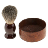 Maxbell Maxbell Wooden Men's Shaving Brush with Shave Mug Bowl Barber Beard Soap Cup Set - convenient to use and creat lather.