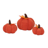 Maxbell 3x Artificial Velvet Pumpkins Home Craftsmanship Autumn Holiday Faux Pumpkin