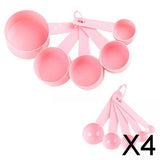 Maxbell 4x10x Measuring Spoons & Cups Coffee Scoops Teaspoon with Scale Pink