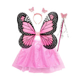 Maxbell Girls Fairy Costume Set Butterfly Wing Costume Cosplay for Halloween Holiday Snowflake Skirt
