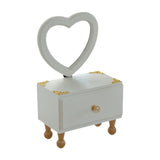 Maxbell Desktop Makeup Mirror with Drawer Decoration for Vanity Bathroom Living Room Heart Shaped Mirror