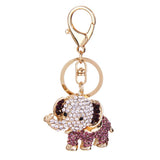 Maxbell Crystal Elephant Charm Keyring - Purple