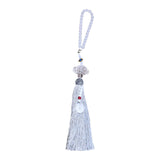 Maxbell Car Interior Lotus Pendant Dangling Tassel Craft Supplies Hanging Decoration Silver Gray