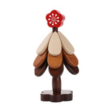 Maxbell Wooden Tree Coasters Housewarming Gift Wooden Trivets for Pan Hot Pot Teapot red flower