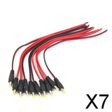 Maxbell 7x10pcs 12V DC Power Pigtail Male 5.5*2.1mm Cable Plug Wire For CCTV Security