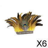 Maxbell 6xFeather Headdress Accessory Headband for Carnival Costume Festival Halloween adult