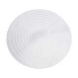 Maxbell Round Woven Placemat PVC Table Mat for Dining Table Countertop Table Setting Silver