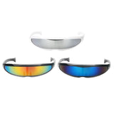 Maxbell 3x Futuristic Mirrored Sunglasses Narrow Monoblock Shield Glasses