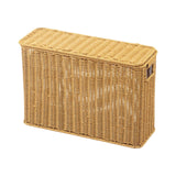 Maxbell Imitation Rattan Basket Decorative Storage Bin for Desktop Bedroom Household L yellow