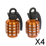 Maxbell 4x2pcs Grenade Shape Tire Tyre Valve Dust Caps for Car Motorcycle Bike -Golden