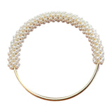 Maxbell Pearl Ring Handle Accessory Pearl Beaded Purse Handle for Purse Making Purse White