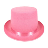 Maxbell Top Hat Flat Top Funky Magician Hat for Stage Performance Nightclub Festival Pink