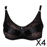 Maxbell 4xSpecial Pocket Bra for Silicone Breast Form False Boobs Mastectomy 36 Black