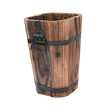 Maxbell Wooden Bucket Planter Retro Design Plant Container for Entryway Cafe Desktop S