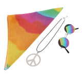 Maxbell 3pcs Peace Sign Hippie Colors Necklace Party Cosplay Jewelry Set Necklace 2