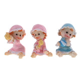 3Pcs 1/10 Scale Lovely Resin Baby Action Figure Model Toy for Sand Landscape - Aladdin Shoppers