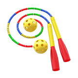 Weighted Jump Rope Professional Cordless for Home Workout Training Equipment Red Yellow