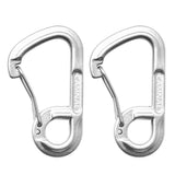 Maxbell Maxbell 2Pcs Aluminum Alloy Key Buckle Snap Spring Clip Hook Carabiner Keychain Silver