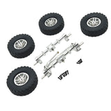 Maxbell 1/12 Front and Rear Axle Set with Tire Clamp Wheels Set for MN82 99S LC79 argent