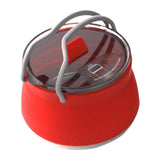 Maxbell Camping Kettle Folding Portable Silicone Multipurpose Cookware Travel Kettle Red