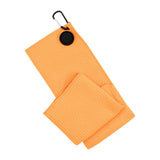 Golf Towel Gifts for Men Women Comfortable with Clip Golf Ball Cleaner Towel Orange