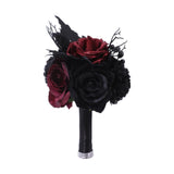 Maxbell Artificial Rose Flowers Goth Flower Bouquet for Garden DIY Craft Theme Party red
