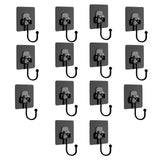 Maxbell 14 Pieces Adhesive Hooks Waterproof Wall Hangers for Bathroom Shower Kitchen Black