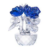 Maxbell Flower Figurine Art Crafts Desktop Ornament for Christmas Mother Day Shelf blue