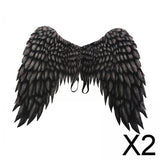 Maxbell 2xNon Woven Fabric Angel Wings Mardi Gras Halloween Cosplay Costume Props Black